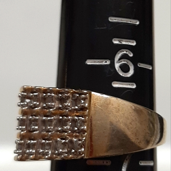 JWBR Sterling Silver Vintage Vermeil 3-Row 925 Cocktail Diamond - Picture 4 of 4